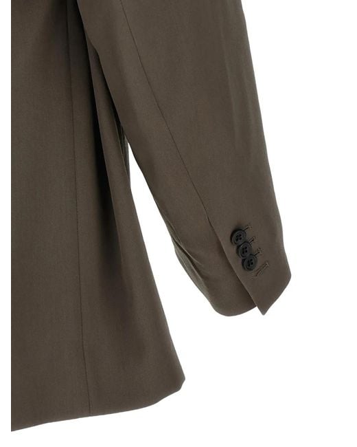 stein Brown Oversized Single-Breasted Blazer for men