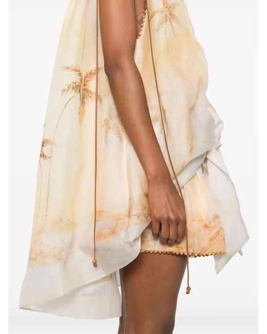Zimmermann Natural Balance Plunge Mini Dress