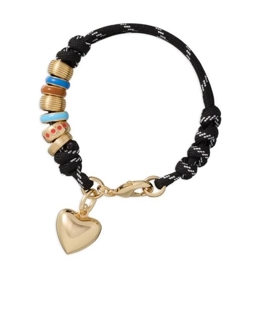 Roxanne Assoulin Black Knotted Heart-Charm Bracelet