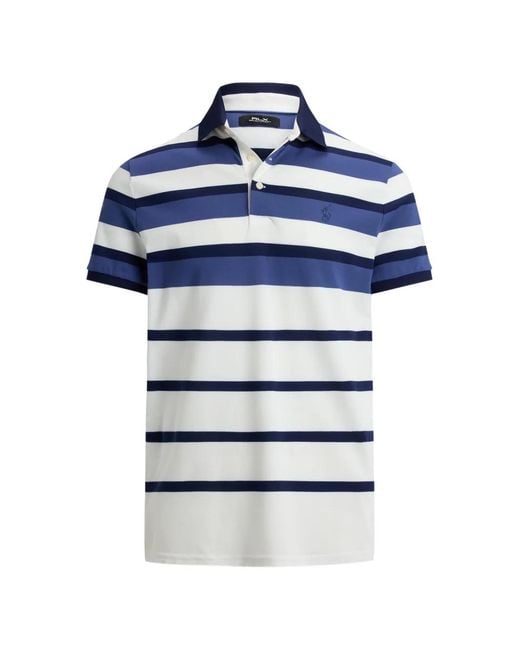 Ralph Lauren Blue Striped Short-Sleeve Polo Shirt for men