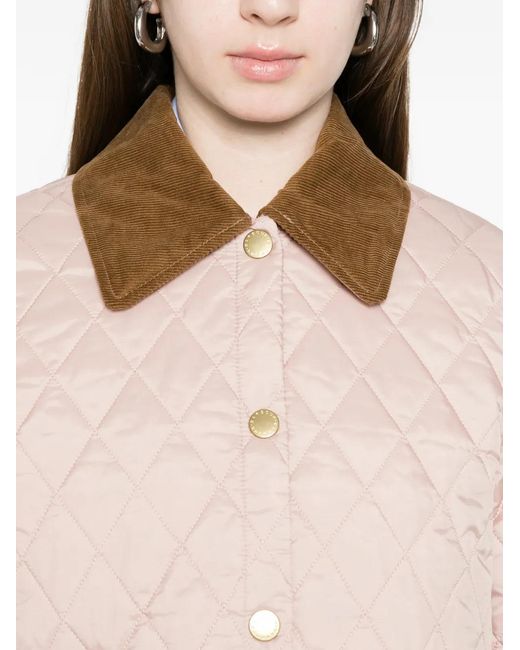 Barbour Pink Liddesdale Quilted Pocket Jacket