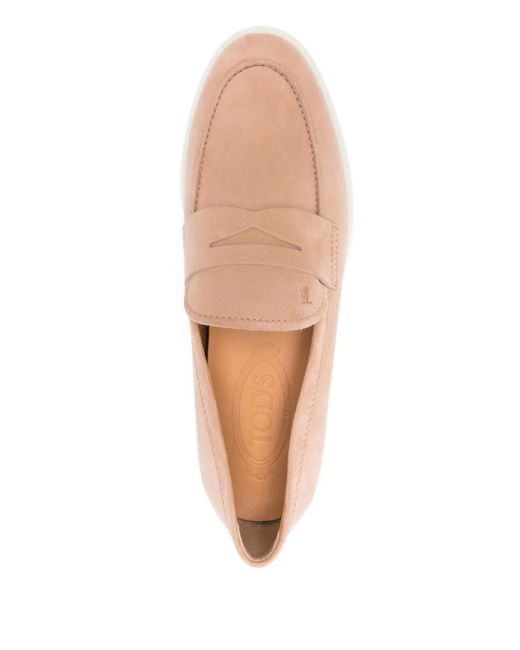 Tod's Pink Suede Loafers