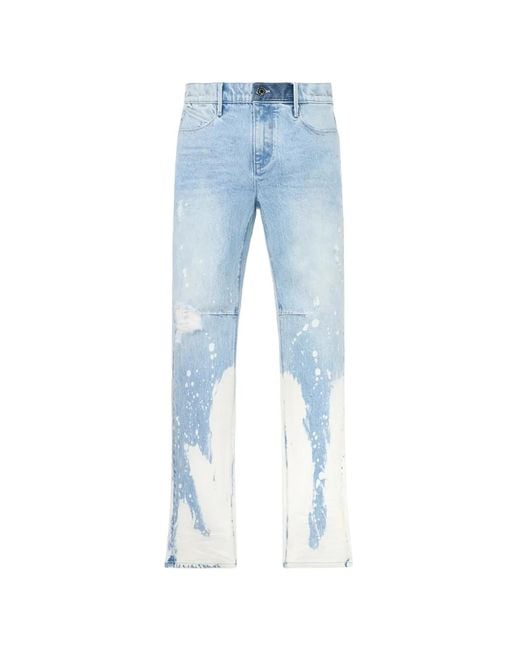 RTA Blue Denis Splatter-Print Jeans for men