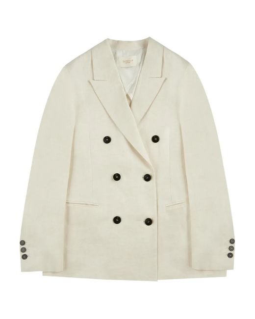 Montedoro White Double-Breasted Blazer