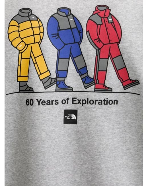 The North Face Gray Tnf Celebration Relaxed Crew Graphic Sweatshirt