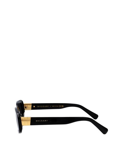 BVLGARI Black Tubogas Rectangle Sunglasses