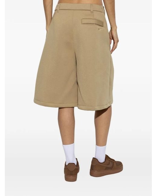 Nike Natural Pleated Wide-Leg Shorts