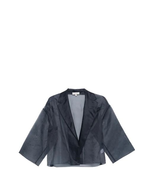 Antonelli Blue Emma Sheer-Finish Notch-Lapel Jacket