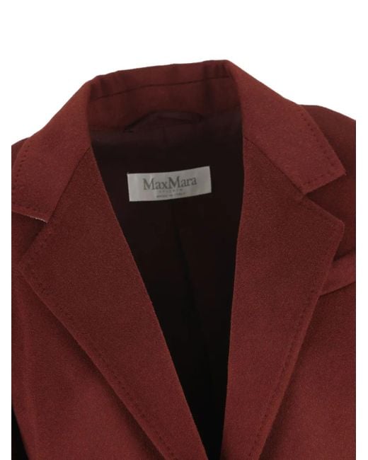 Max Mara Red Single-Breasted Camel Blazer