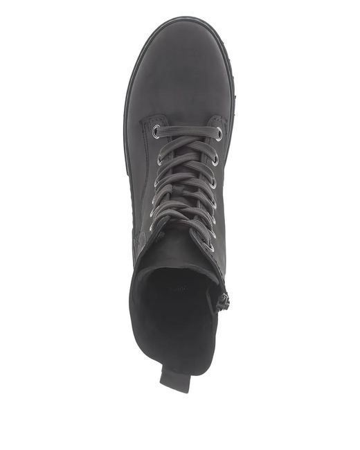Gabor Black Chunky-Sole Lace-Up Boots