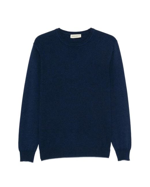 SERGIO MORETTI FIRENZE Blue Crew-Neck Sweater for men