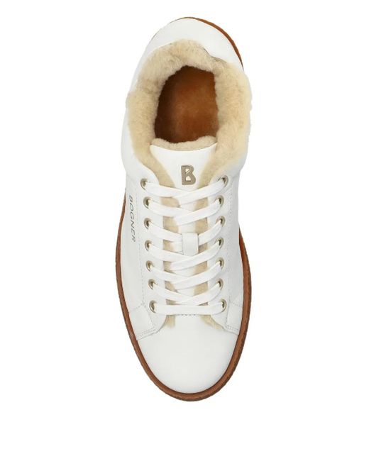 Bogner White Lucerne Shearling-Lined Sneakers
