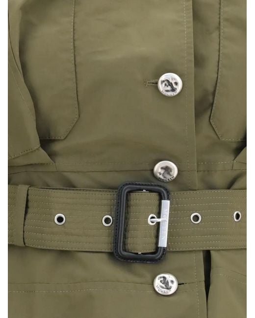 McQueen Green Cropped Belted Jacket