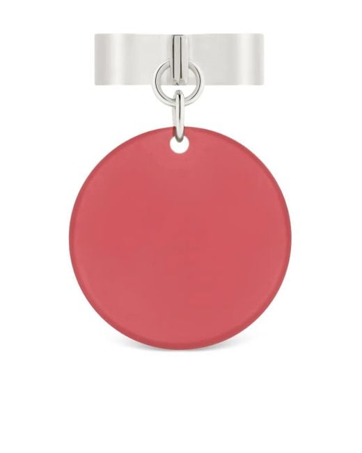 Courreges Pink Circular-Plaque Ring