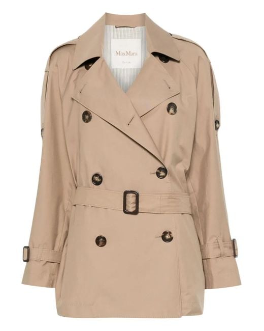 Max Mara ベルテッド ダブルコート Natural
