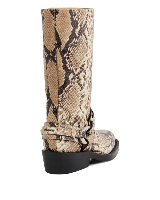 Rabanne Brown Xl Link Biker Boots
