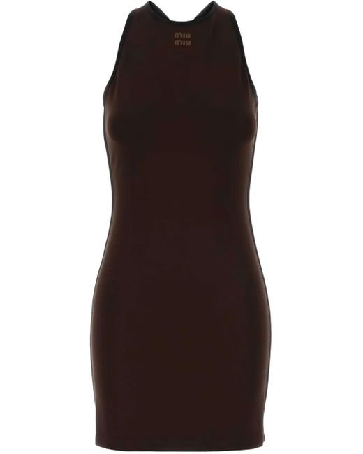 Miu Miu Brown Open-back mini dress