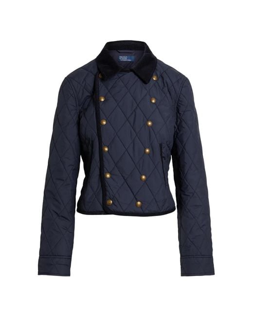 Polo Ralph Lauren Blue Double-Breasted Quilted Jacket