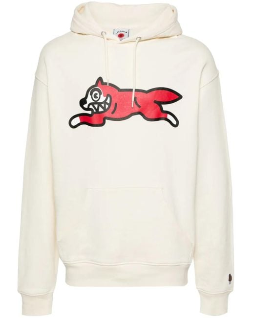 ICECREAM White Running Dog Cotton Hoodie for men