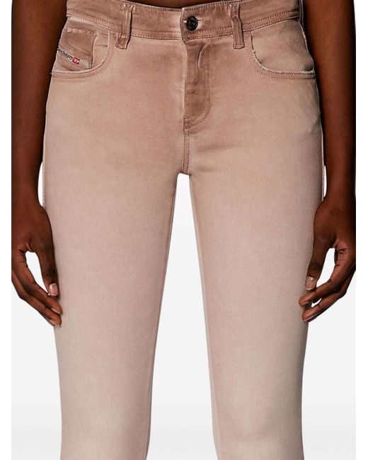 DIESEL Natural 2017 Slandy 09h82 Skinny-Jeans mit hohem Bund