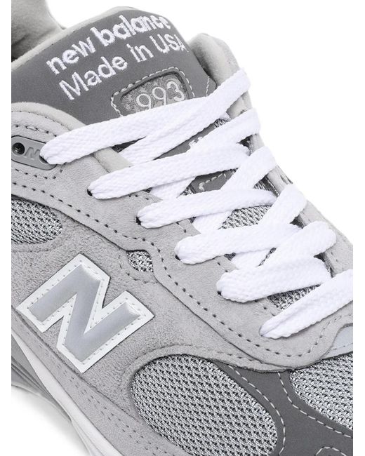 New Balance White 993 Panelled Sneakers
