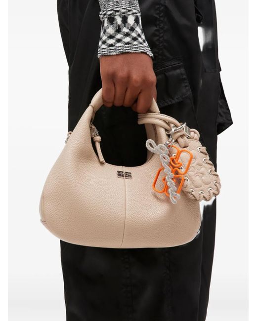 Ganni White Chain-Embellished Keyring