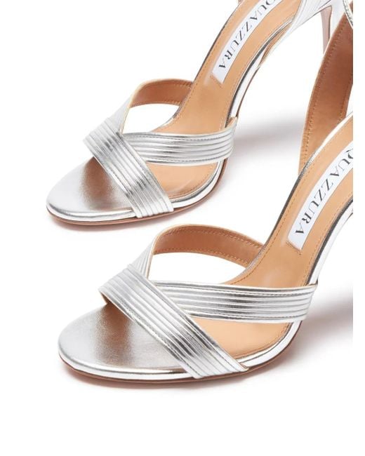 Aquazzura White 105Mm Ari Sandals