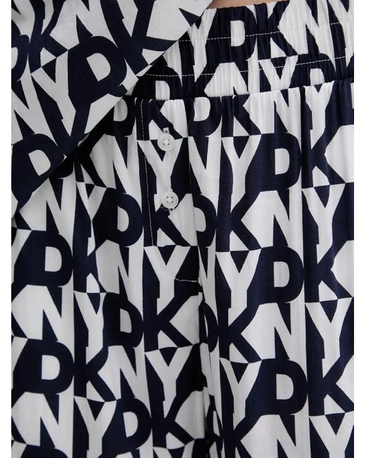 DKNY Blue Pyjama mit Logo-Print