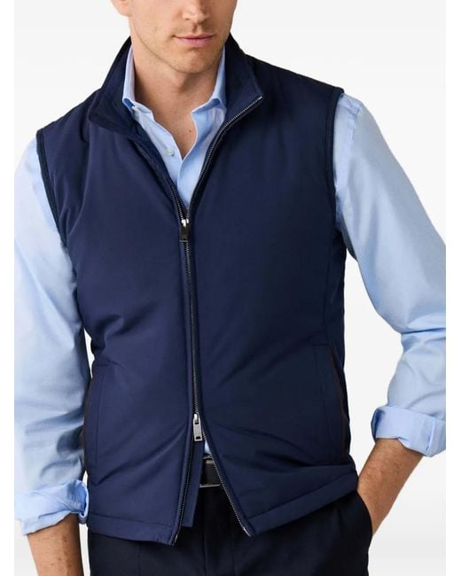 Hackett Blue Windsor Panelled Gilet for men