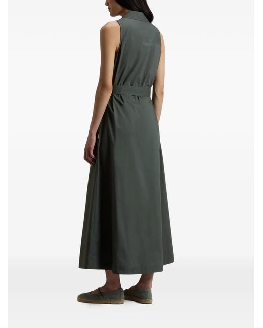 Woolrich Green Button Belted Midi Dress