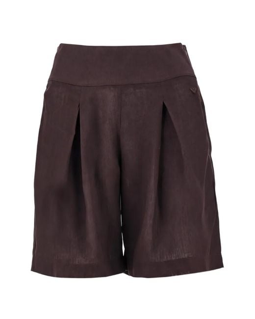 Emporio Armani Purple Pleated Shorts