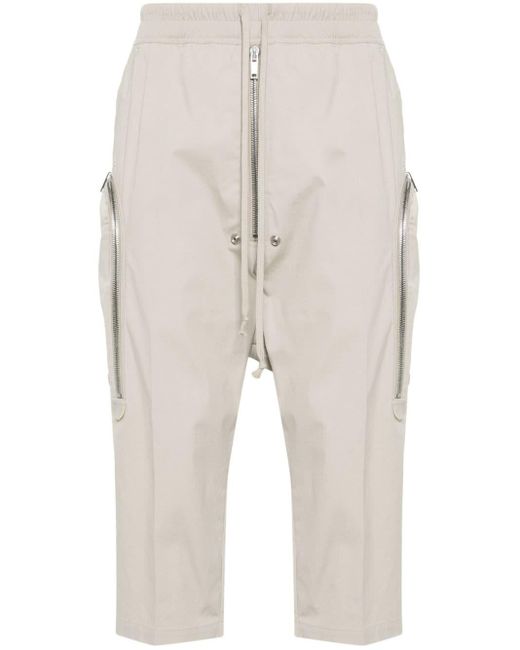 Rick Owens Natural Drawstring-fastening Cropped Trousers for men