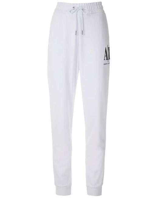 ARMANI EXCHANGE White Logo Track Pants