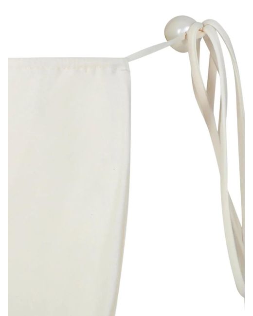 Magda Butrym White Halterneck Bikini Top