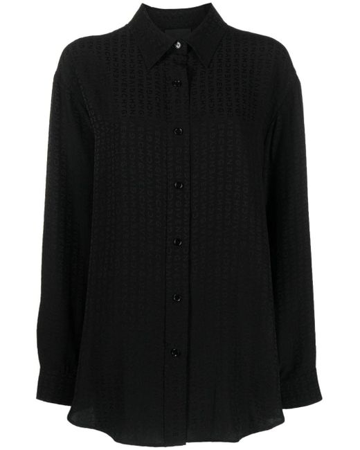 Camicia oversize in seta di Givenchy in Black