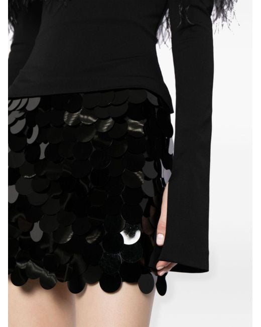 16Arlington Black Haile Paillette-embellished Satin Mini Skirt