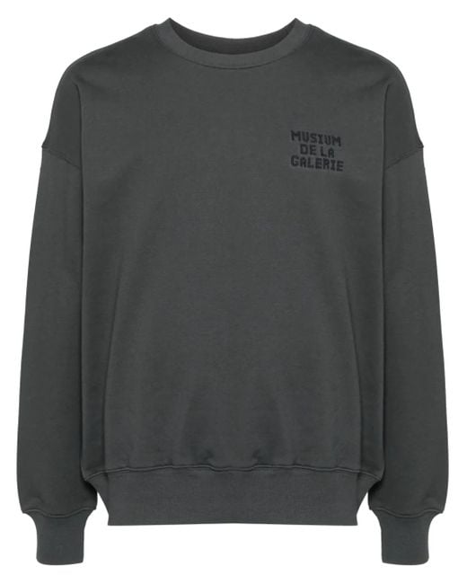 Musium Div. Gray Embroidered-Logo Cotton Sweatshirt for men