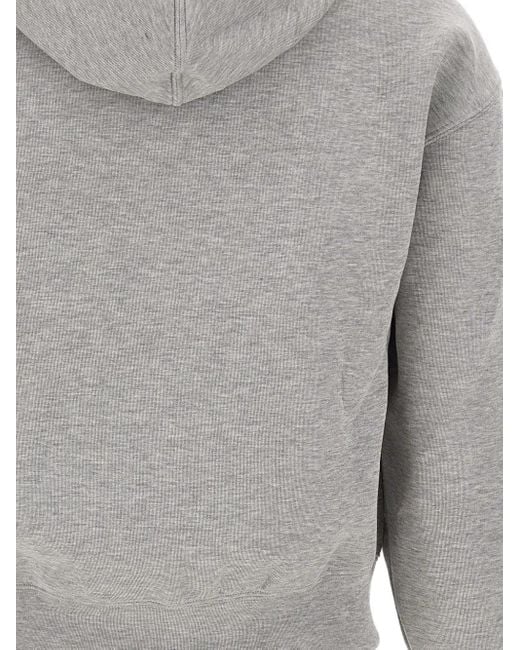 Adidas Gray Three-stripe zip-up hoodie