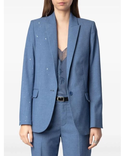 Zadig & Voltaire Blue Strass Valse Sakko