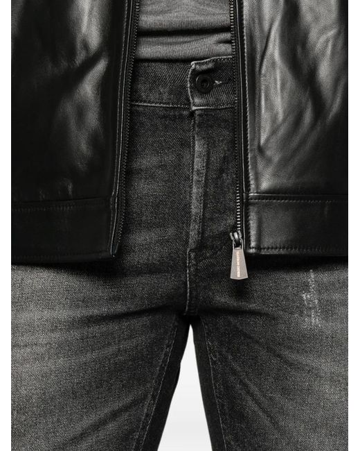 Dondup Gray Distressed-Finish Faded-Effect Jeans for men