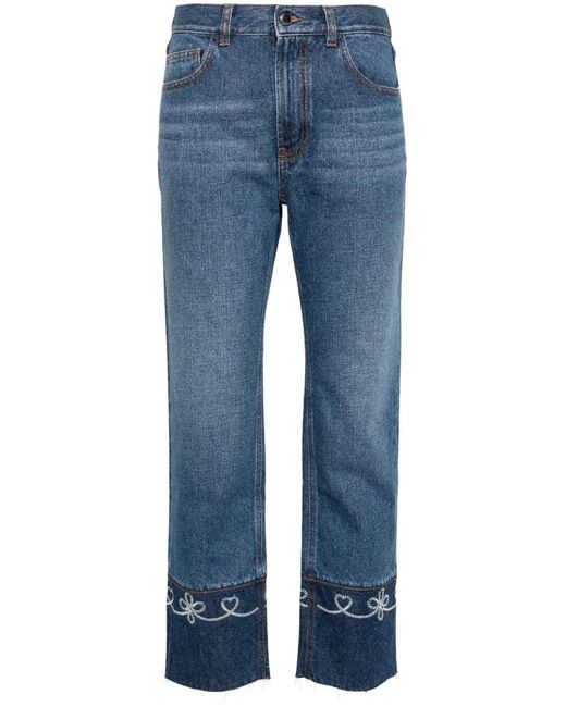 Chloé Blue Masaya Cropped Jeans - Women's - Cotton/hemp/polyester