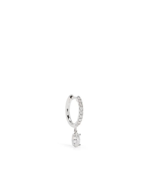 Anita Ko White 18Kt Diamond Drop Single Hoop Earring