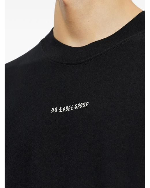 44 Label Group Black Graphic-Print Long-Sleeve T-Shirt for men