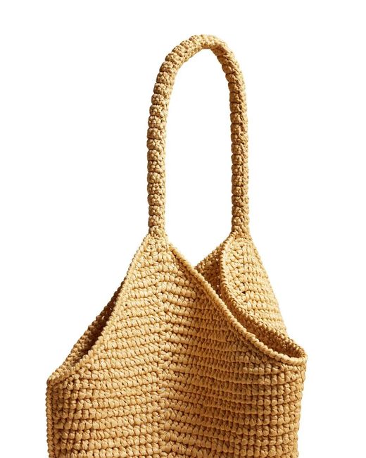 Khaite Metallic Lotus Medium Raffia Tote Bag