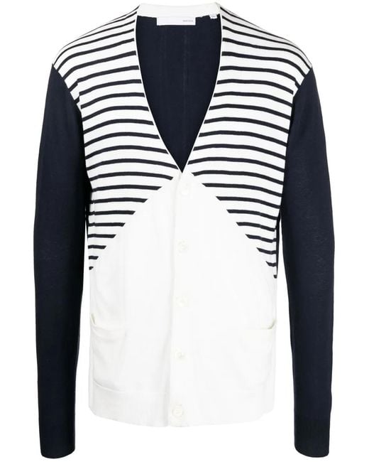 Private Stock Blue The Albert Stripe-Detail Cardigan for men