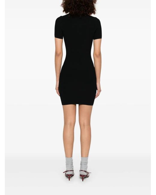 Abito Corto A Coste di Miu Miu in Black