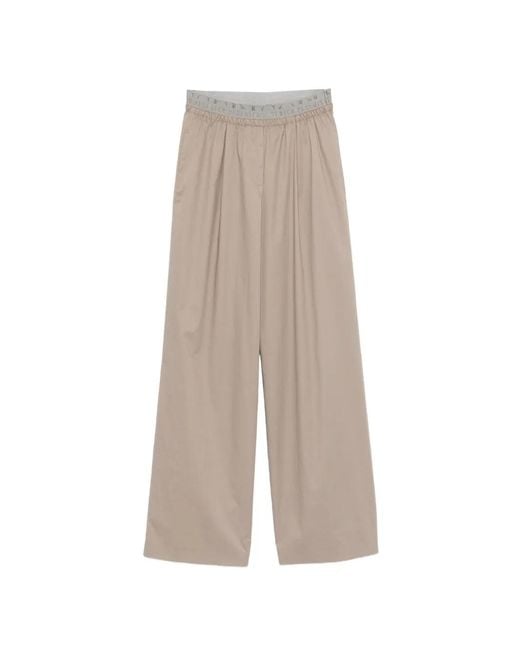Peserico White Logo-Waistband Pleated Pants