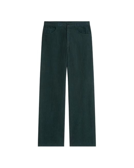 Dries Van Noten Green Loose Overdyed Pants for men