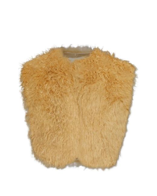Isabel Marant Natural Faux-Fur Vest