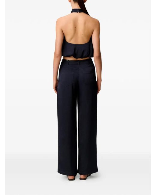 Claudie Pierlot Blue Open-Back Halter Top